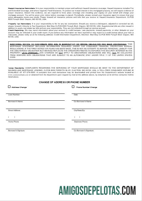 Extrato de hipoteca do USA Commerce Bank em formatos Word e PDF 3 amostra